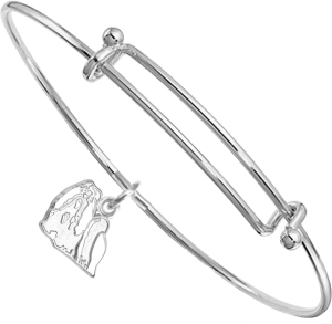 Sterling Silver Shih Tzu Charm on Bangle Bracelet