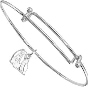 Sterling Silver Shih Tzu Charm on Bangle Bracelet