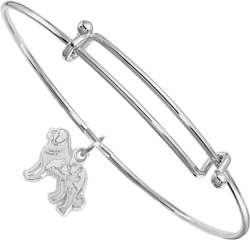 Sterling Silver Saint Bernard Charm on Bangle Bracelet