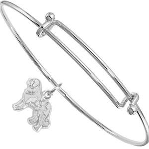 Sterling Silver Saint Bernard Charm on Bangle Bracelet
