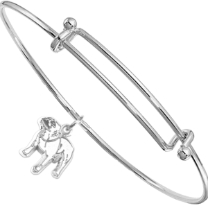 Sterling Silver Staffordshire Bull Terrier Charm on Bangle Bracelet