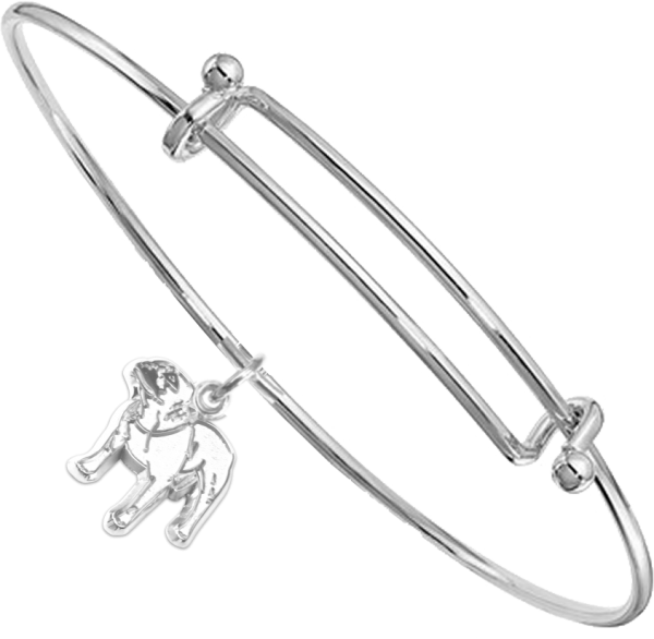 Sterling Silver Staffordshire Bull Terrier Charm on Bangle Bracelet