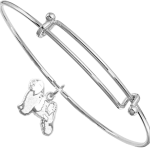 Sterling Silver Tibetan Terrier Charm on Bangle Bracelet