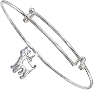 Sterling Silver Smooth Chihuahua Charm on Bangle Bracelet