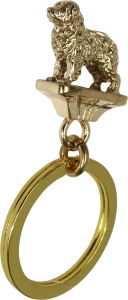 Solid Bronze Bernese Mountain Dog Key Ring - Front View