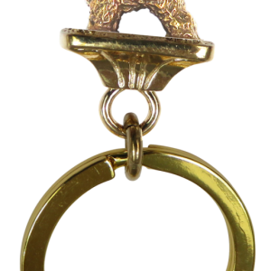 Solid Bronze Bichon Frise Key Ring