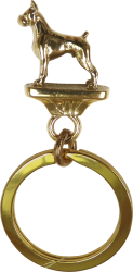 Solid Bronze Boxer Key Ring