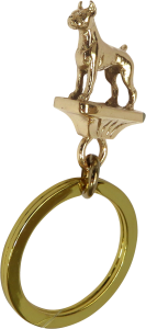 Solid Bronze Boxer Key Ring - Front View
