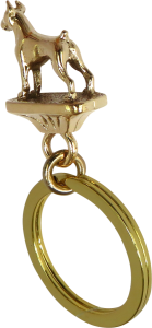 Solid Bronze Boxer Key Ring - Rear View