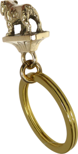 Solid Bronze Bulldog Key Ring - Rear View