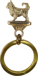 Solid Bronze Longhaired Chihuahua Key Ring