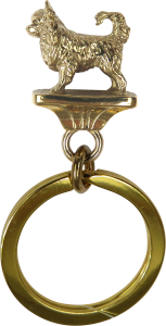 Solid Bronze Longhaired Chihuahua Key Ring
