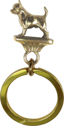 Solid Bronze Smooth Chihuahua Key Ring