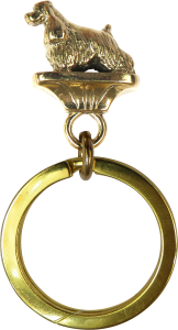 Solid Bronze Cocker Spaniel Key Ring