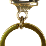 Solid Bronze Longhaired Dachshund Key Ring