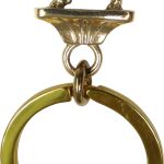 Solid Bronze Golden Retriever Key Ring