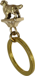 Solid Bronze Golden Retriever Key Ring - Rear View