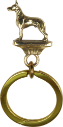 Solid Bronze Great Dane Key Ring