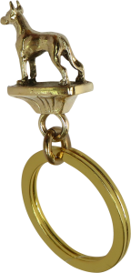 Solid Bronze Great Dane Key Ring - Rear View