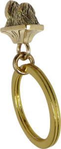 Solid Bronze Lhasa Apso Key Ring - Rear View