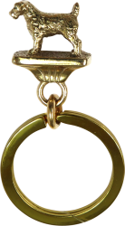 Solid Bronze Parson Russell Terrier Key Ring