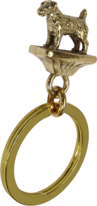 Solid Bronze Parson Russell Terrier Key Ring - Front View