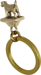 Solid Bronze Parson Russell Terrier Key Ring - Rear View