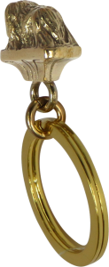 Solid Bronze Pekingese Key Ring - Rear View