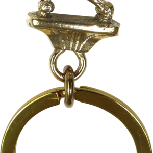 Solid Bronze Poodle Key Ring