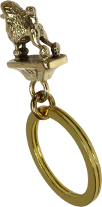 Solid Bronze Poodle Key Ring - Rear View