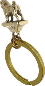 Solid Bronze Pug Key Ring - Rear View