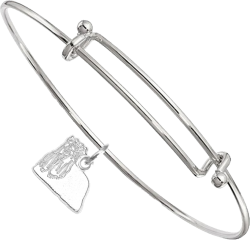 Sterling Silver Yorkshire Terrier - Yorkie - Charm on Bangle Bracelet