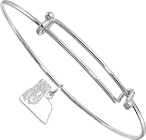 Sterling Silver Yorkshire Terrier - Yorkie - Charm on Bangle Bracelet