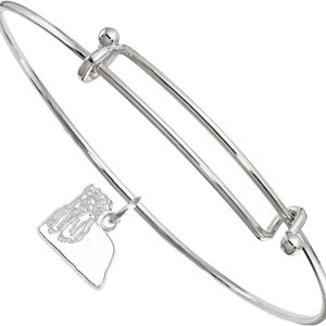 Sterling Silver Yorkshire Terrier - Yorkie - Charm on Bangle Bracelet