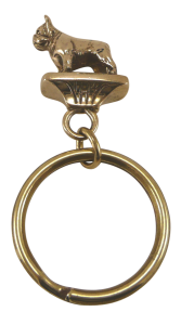 Solid Bronze French Bulldog Key Ring