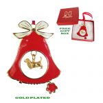 Basset Hound Gold Plated Bronze Christmas Holiday Bell Ornament Decoration Gift