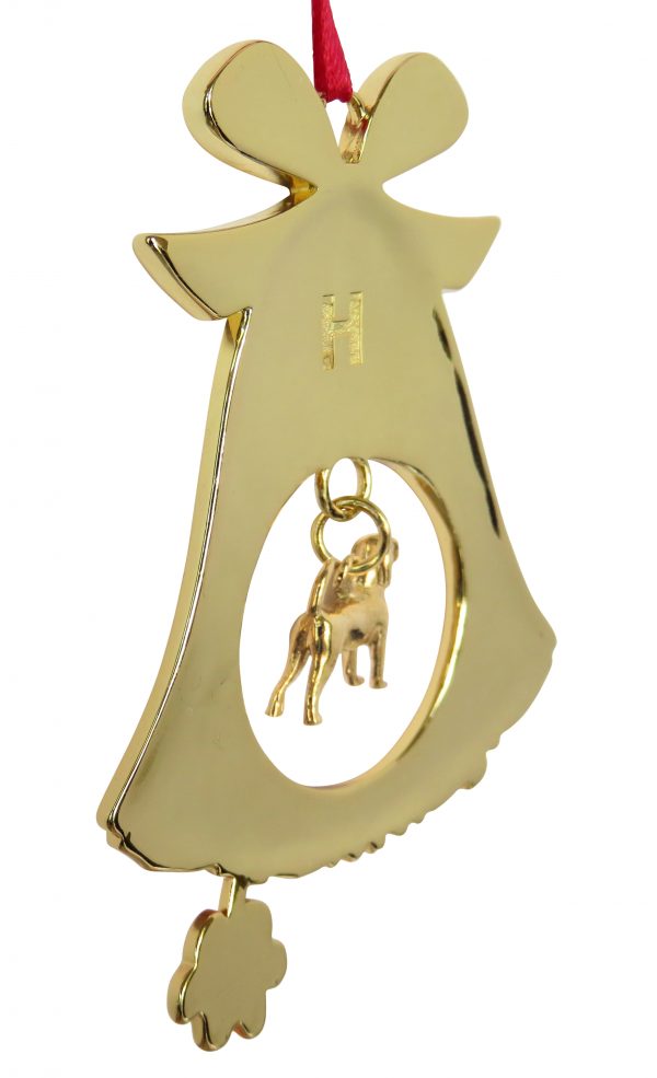 Beagle Gold Plated Bronze Christmas Holiday Bell Ornament Decoration Gift