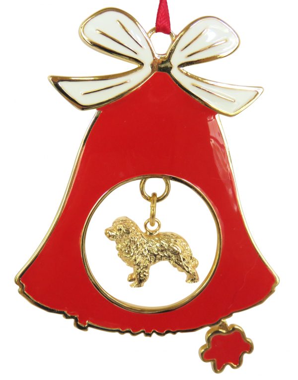 Bernese Mountain Dog Gold Plated Bronze Christmas Holiday Bell Ornament Decoration Gift