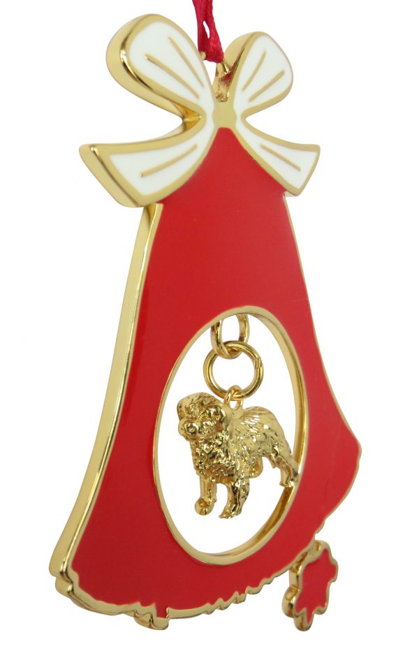 Bernese Mountain Dog Gold Plated Bronze Christmas Holiday Bell Ornament Decoration Gift