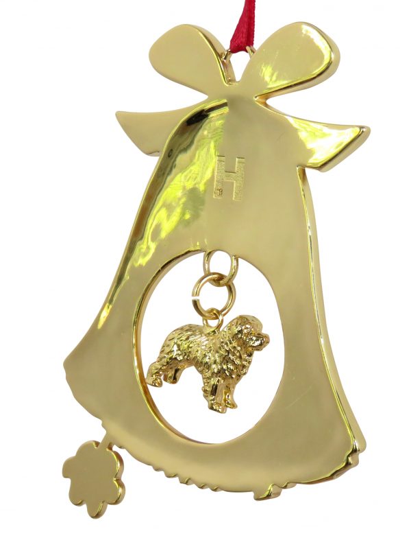 Bernese Mountain Dog Gold Plated Bronze Christmas Holiday Bell Ornament Decoration Gift
