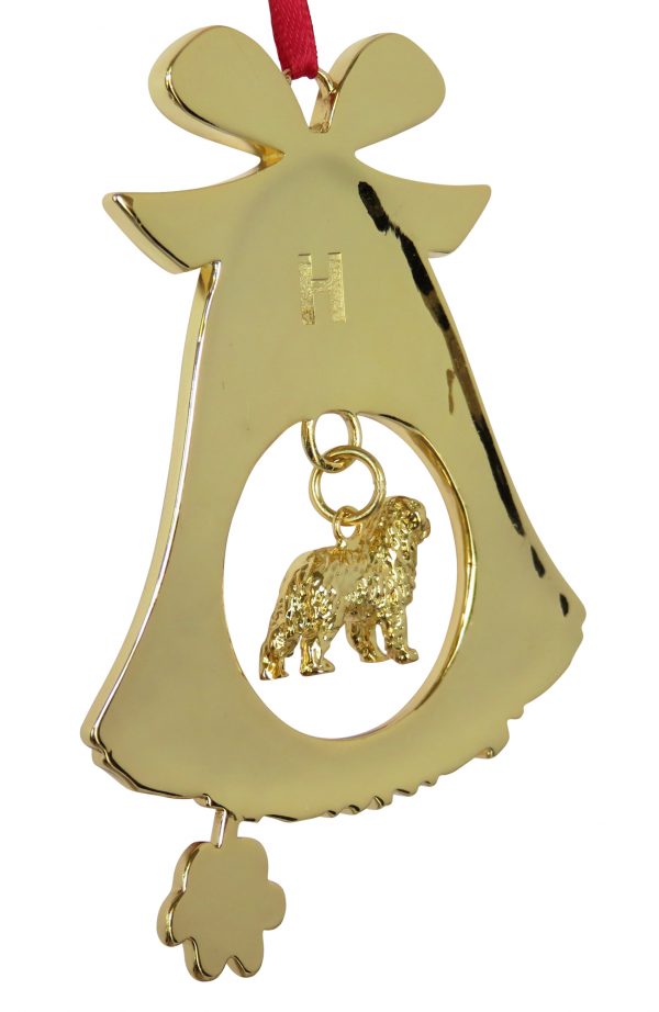 Bernese Mountain Dog Gold Plated Bronze Christmas Holiday Bell Ornament Decoration Gift