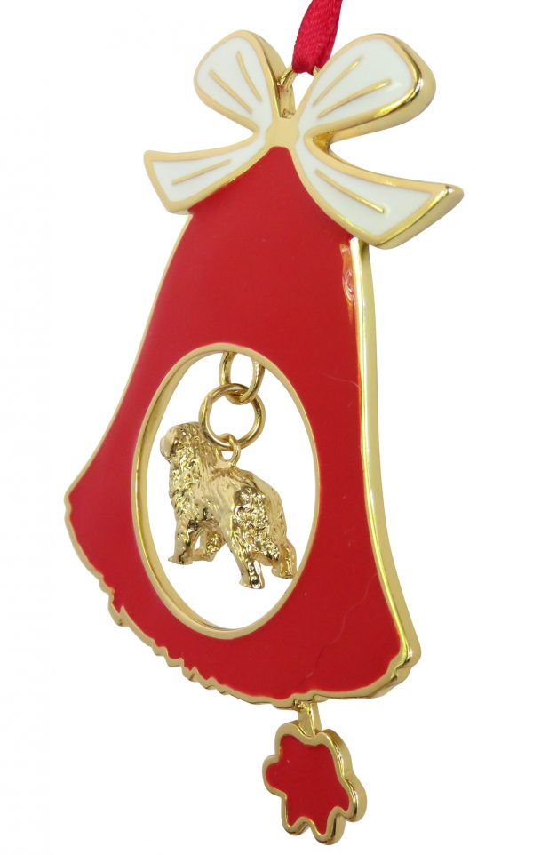 Bernese Mountain Dog Gold Plated Bronze Christmas Holiday Bell Ornament Decoration Gift