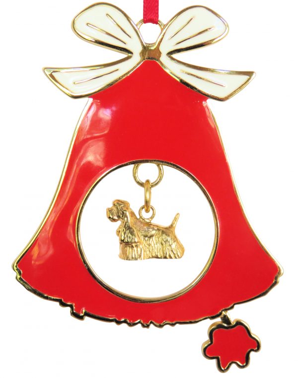 Cocker Spaniel Gold Plated Bronze Christmas Holiday Bell Ornament Decoration Gift