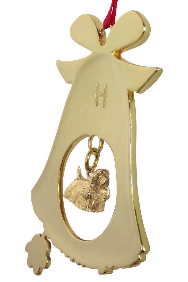 Cocker Spaniel Gold Plated Bronze Christmas Holiday Bell Ornament Decoration Gift