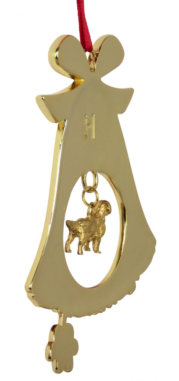 Golden Retriever Gold Plated Bronze Christmas Holiday Bell Ornament Decoration Gift