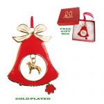 Labrador Retriever Gold Plated Bronze Christmas Holiday Bell Ornament Decoration Gift