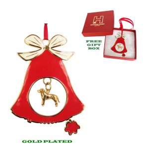 Labrador Retriever Gold Plated Bronze Christmas Holiday Bell Ornament Decoration Gift