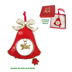 NEWFOUNDLAND Gold Plated Bronze Christmas Holiday Bell Ornament