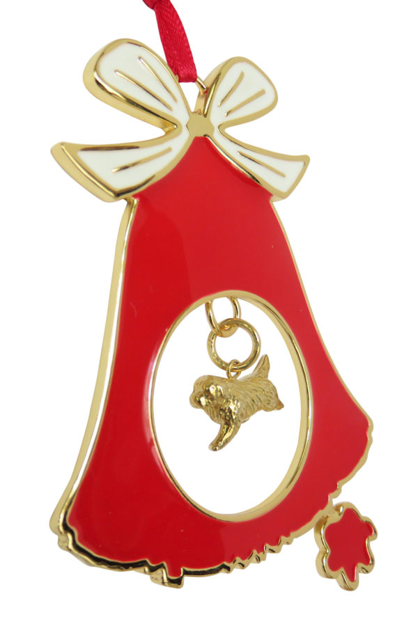 NEWFOUNDLAND Gold Plated Bronze Christmas Holiday Bell Ornament