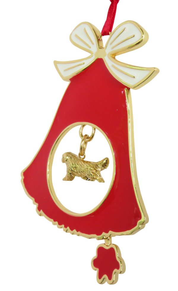 NEWFOUNDLAND Gold Plated Bronze Christmas Holiday Bell Ornament